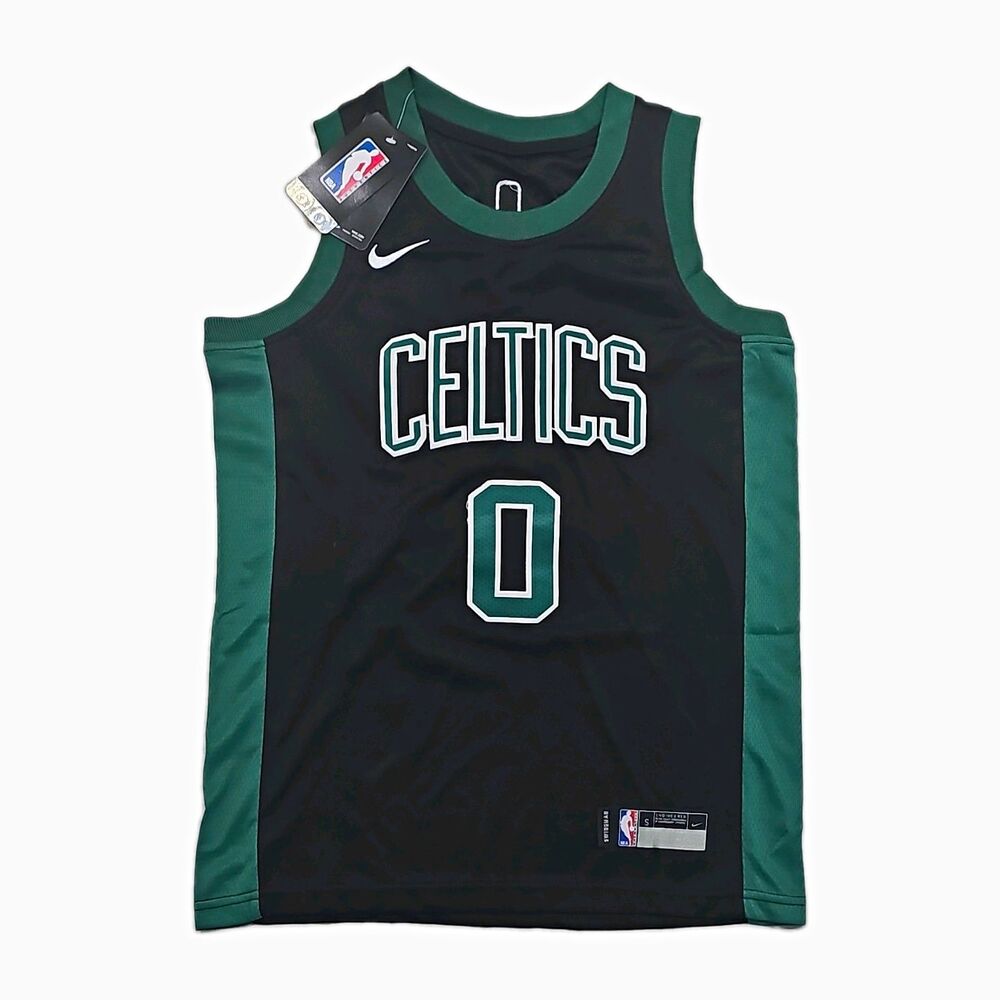 Nike NBA Boston Celtics Jayson Tatum #0 Swingman Jersey Black/Green Size Small